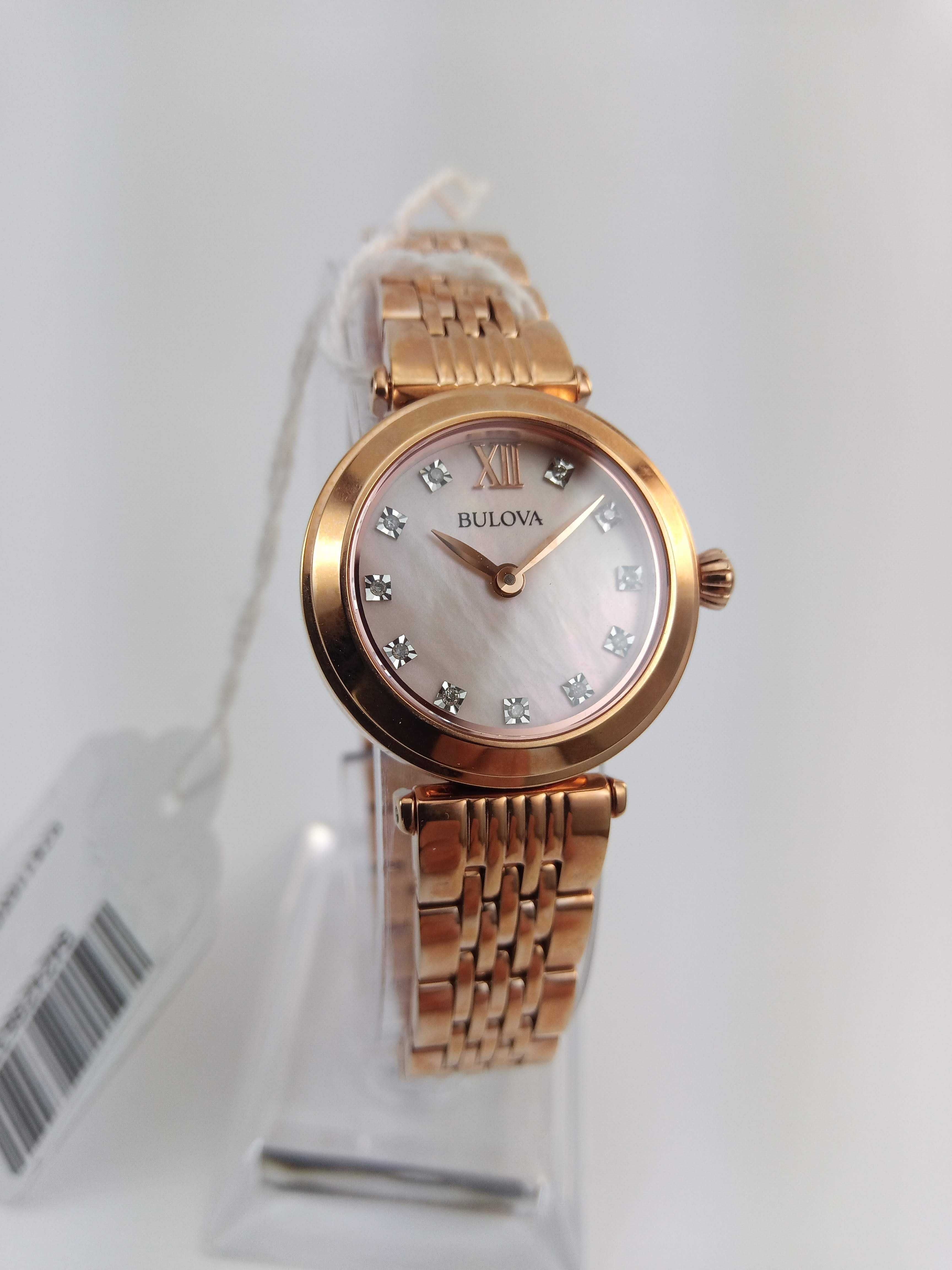 Японские женские часы, 11 бриллиантов Bulova 97S116, в подарок девушке