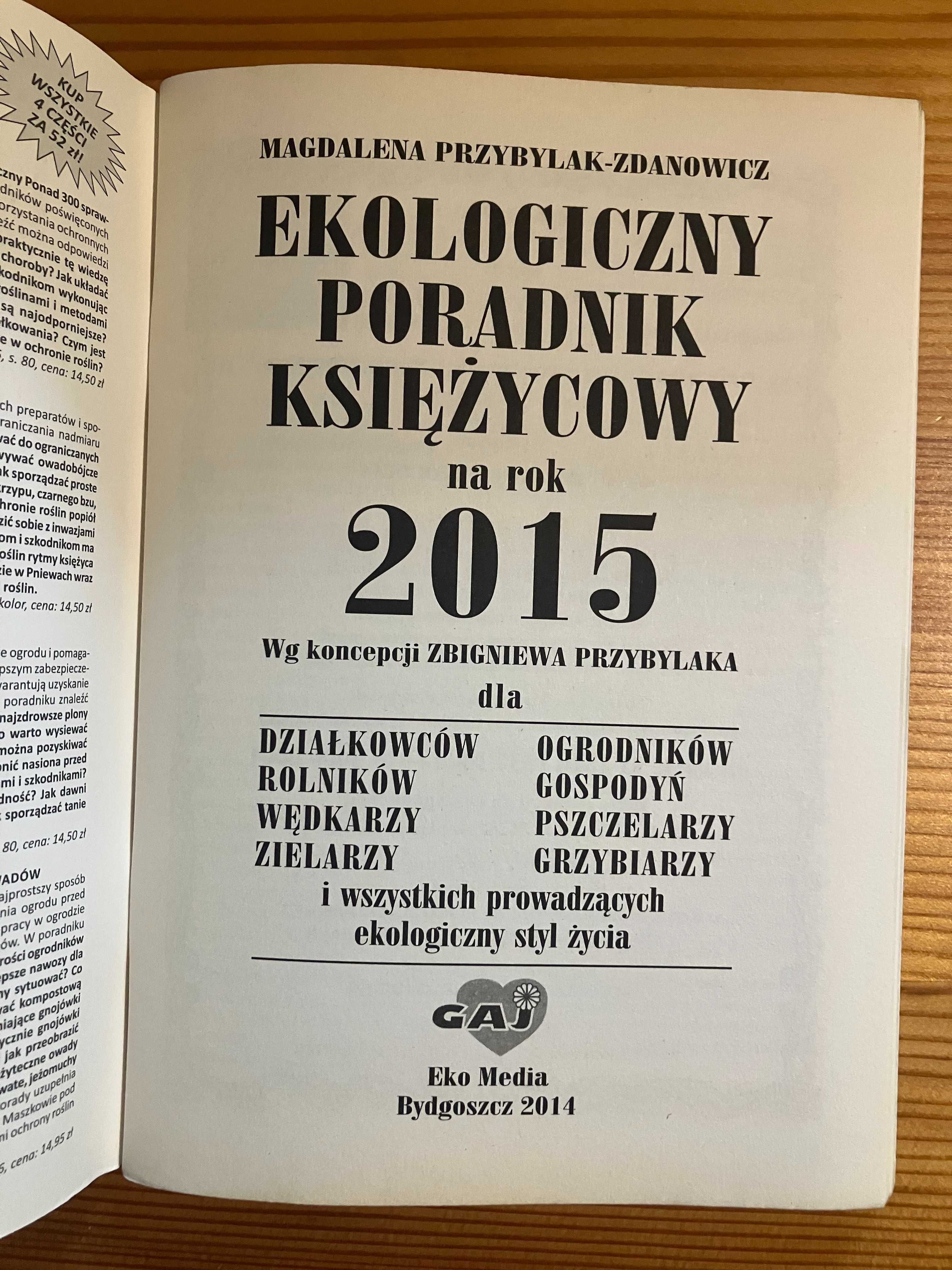 Ekologiczny poradnik księżycowy 2015 Zbigniew Przybylak