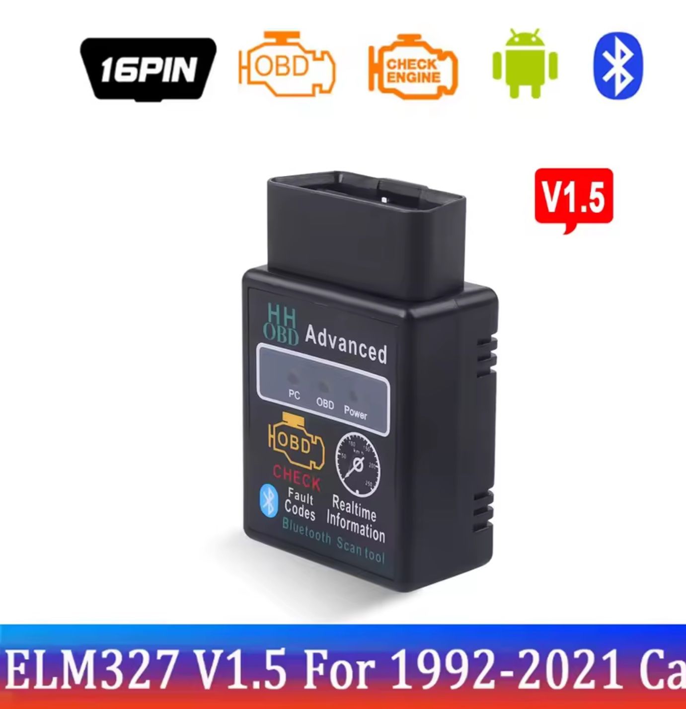 Skaner diagnostyczny samochodowy ELM327 V1.5 Bluetooth V2.1 OBDII WIF