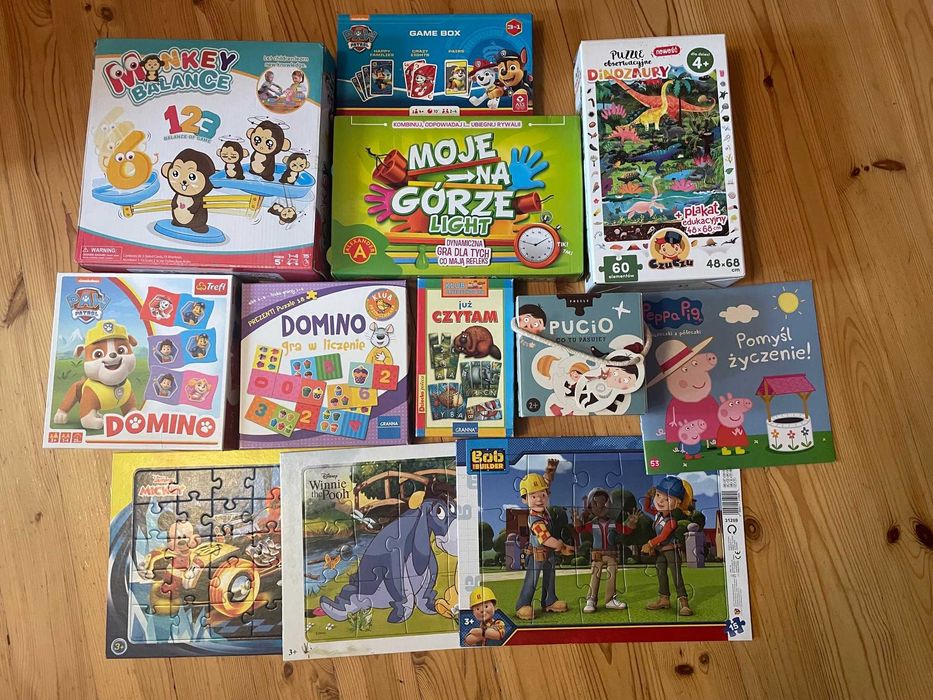 Zestaw zabawek, puzzle, gry, dla dzieci 3+