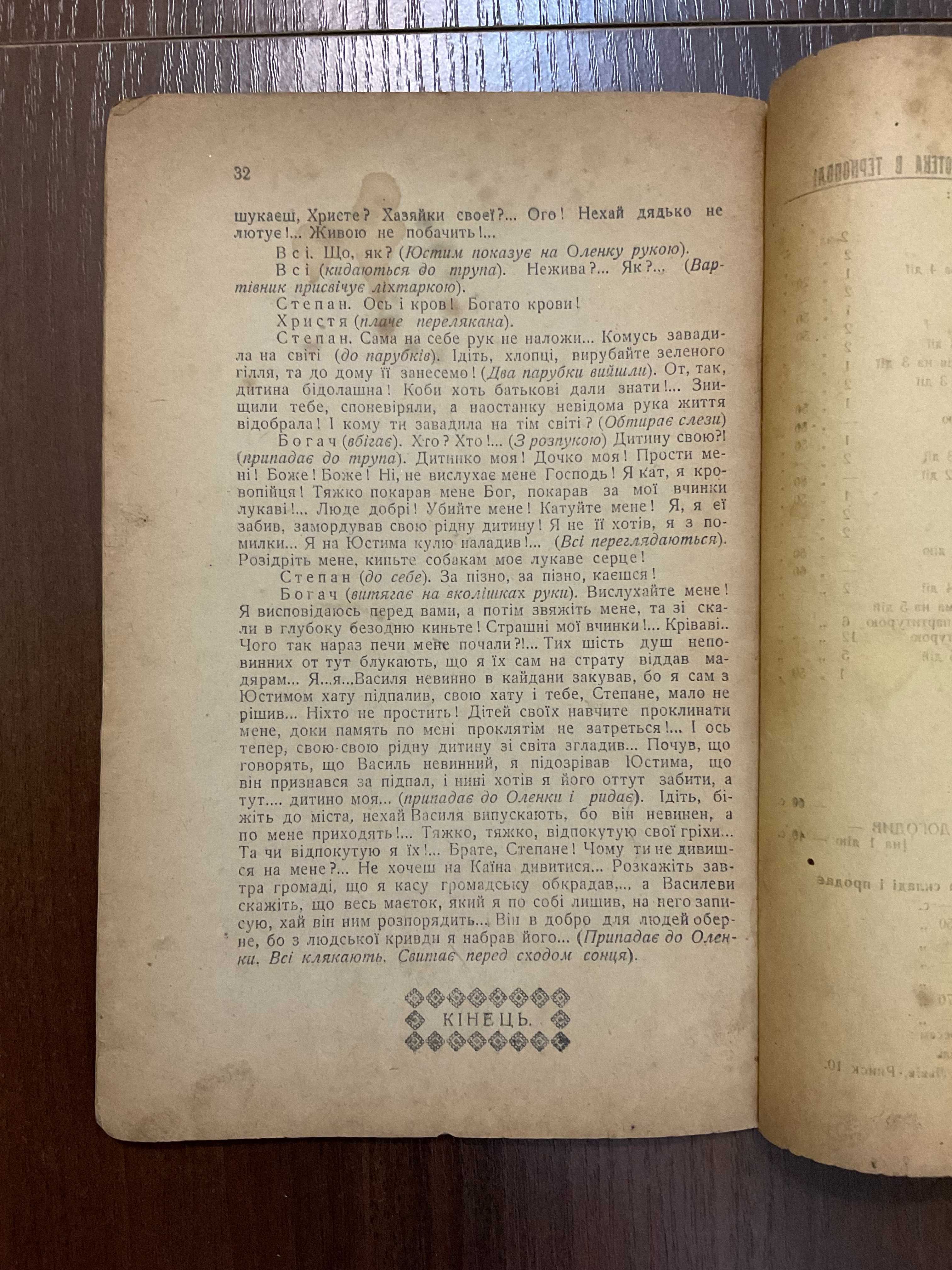 Тернопіль 1929 Заклятий яр Я. Косовський Драматургія