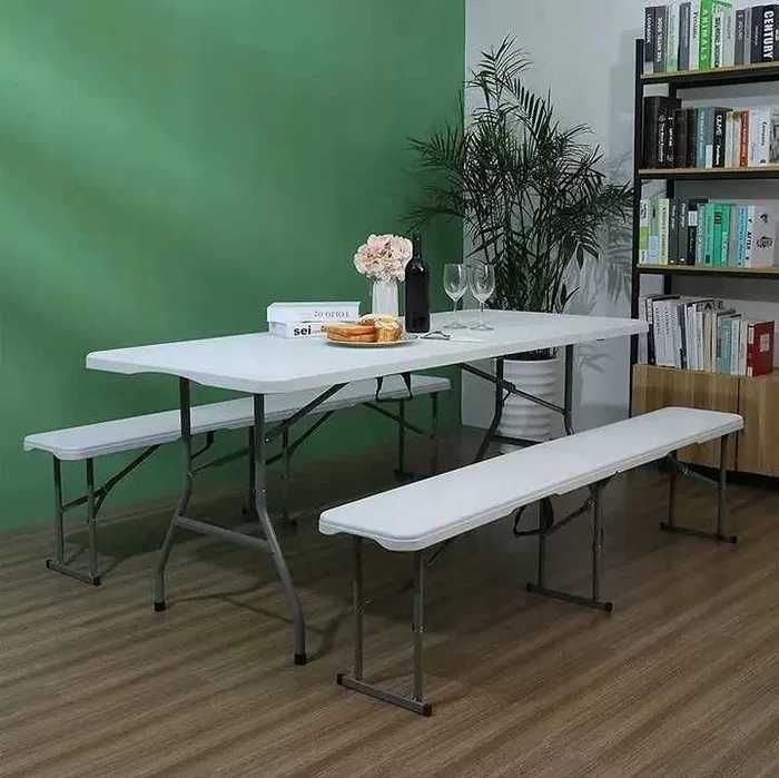 Стіл розкладний для пікніка білий складаний, стол раскладной для сада