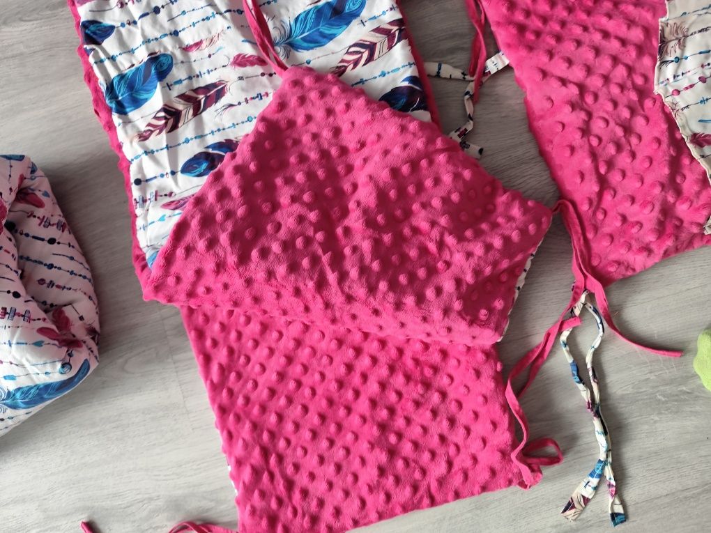 Wyprawka do łóżeczka handmade, dwustronny komplet, pościel, ochraniacz