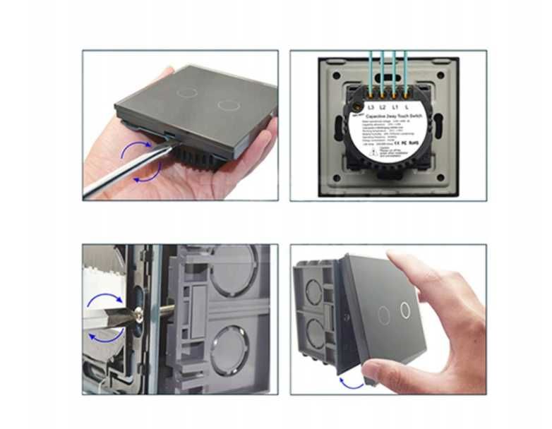 Wyłącznik pojedynczy Dotykowy czarny Dotykowy włącznik 1G1W ttst903