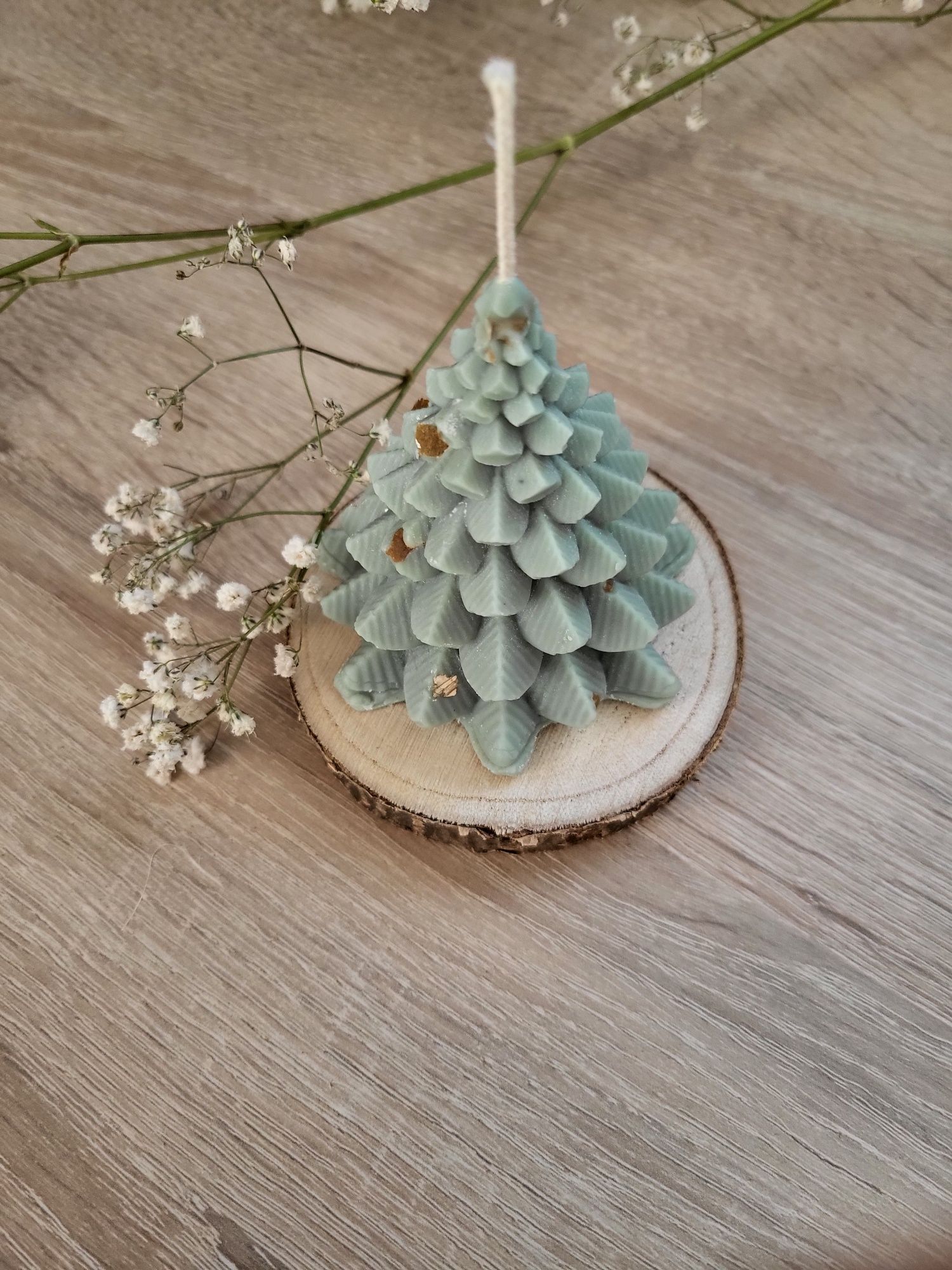Choinka świeca sojowa hand made ręcznie wykonana prezent naturalny