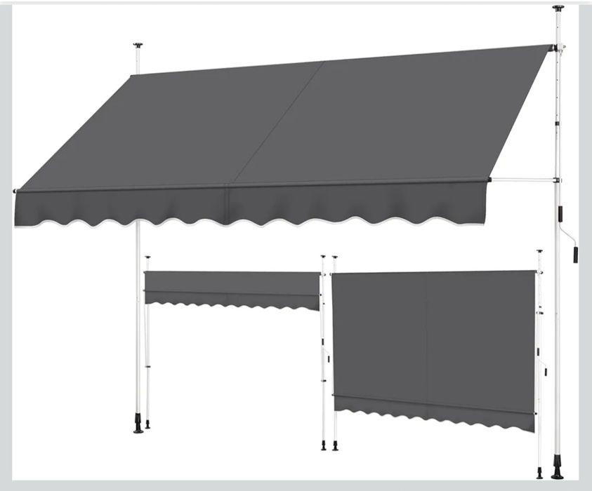 Markiza rozporowa nowa szara 300 cm
