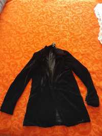 blaser(casaco curto) de veludo poliester preto