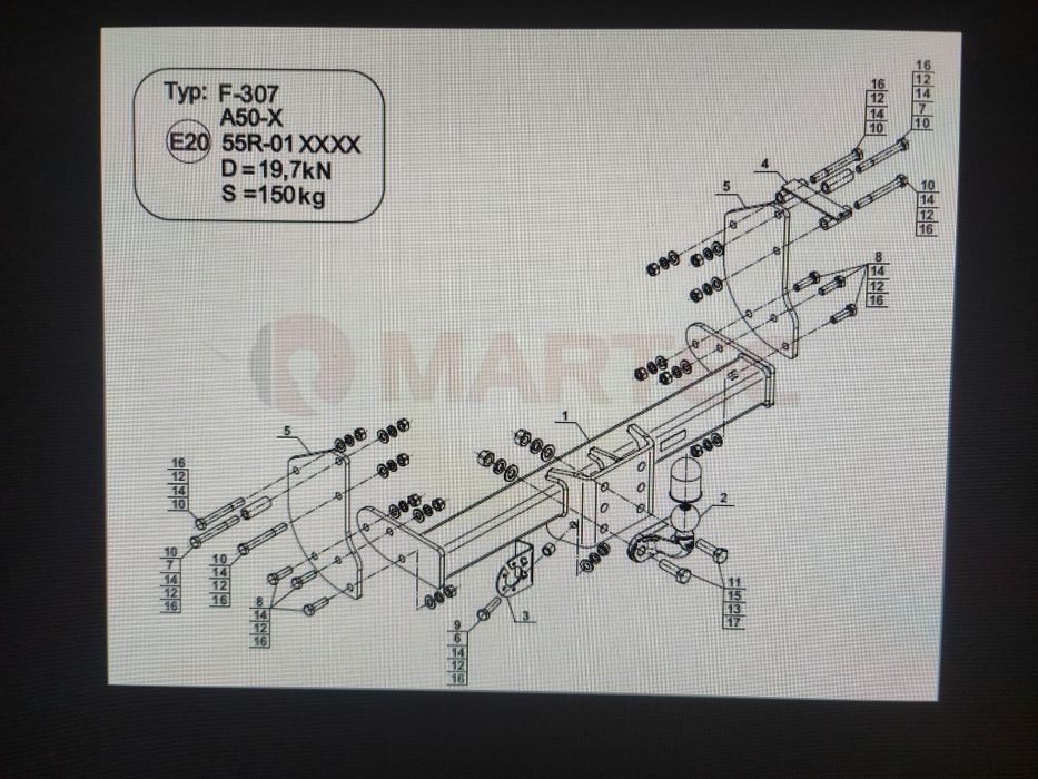 Hak holowniczy ford transit 2014- Steinhof