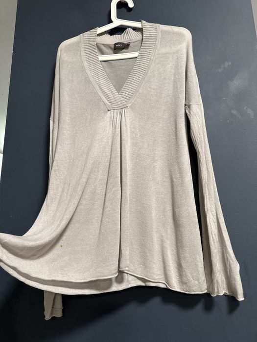 Mexx cienki sweterek XL szary z rozkloszowanymi rękawami