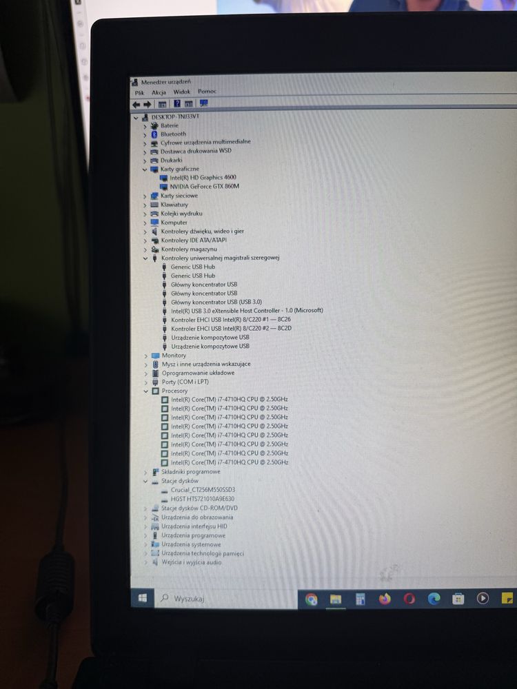 Laptop MSI GE70 2PE 1000 GB HDD + 256 SSD M2 i7 GTX 860 17” cali