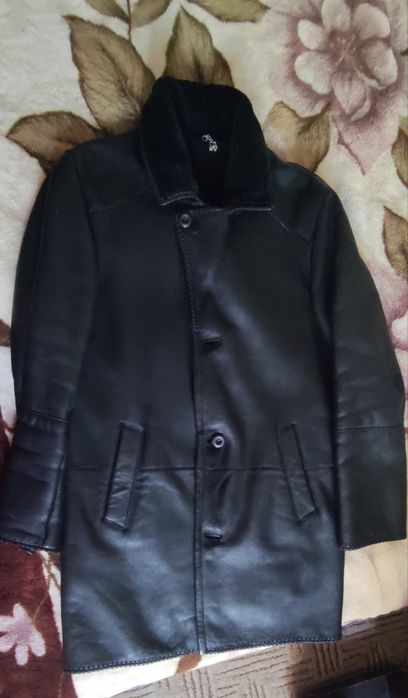 Куртка чоловіча шкіряна зимова