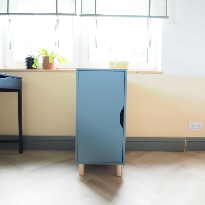 szafka Alex Ikea szaroturkusowa 36 x 58 cm x 70 cm i 4 nogi EKET Ikea