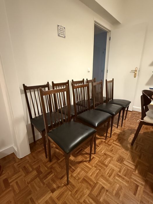 8 cadeiras madeira - vintage - estilo olaio