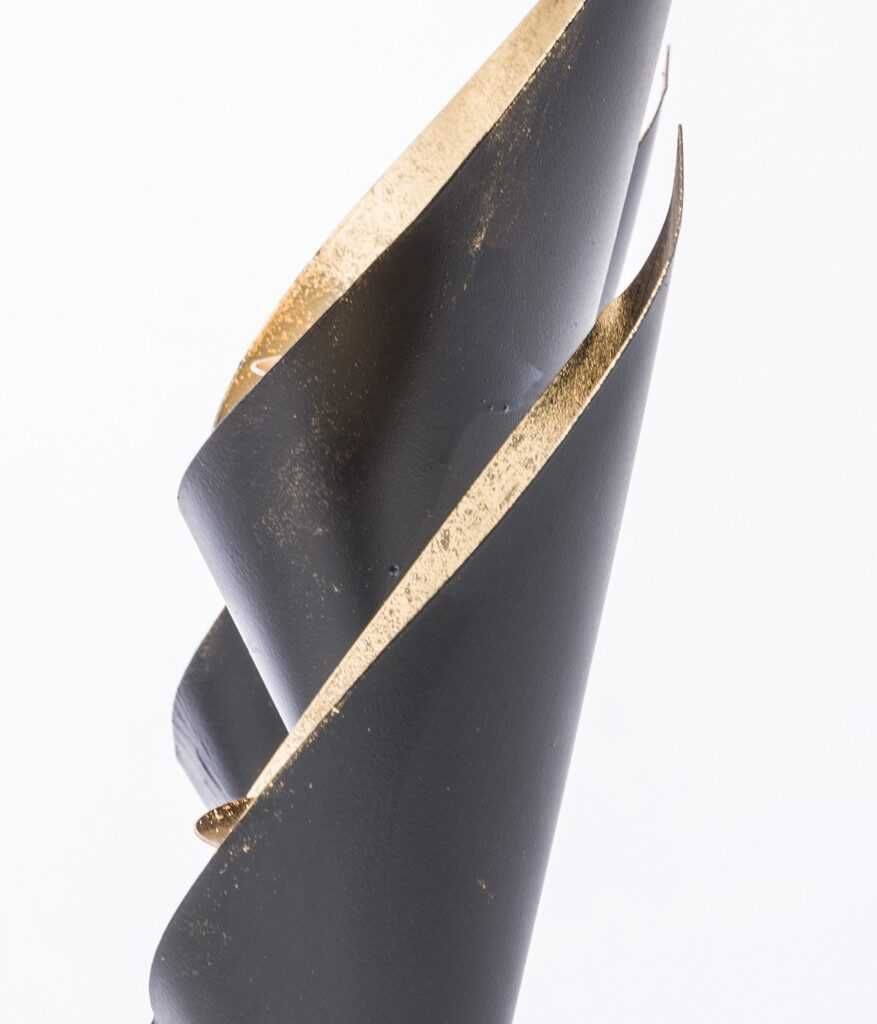 świecznik potrójny metalowy czarno-złoty 55 cm