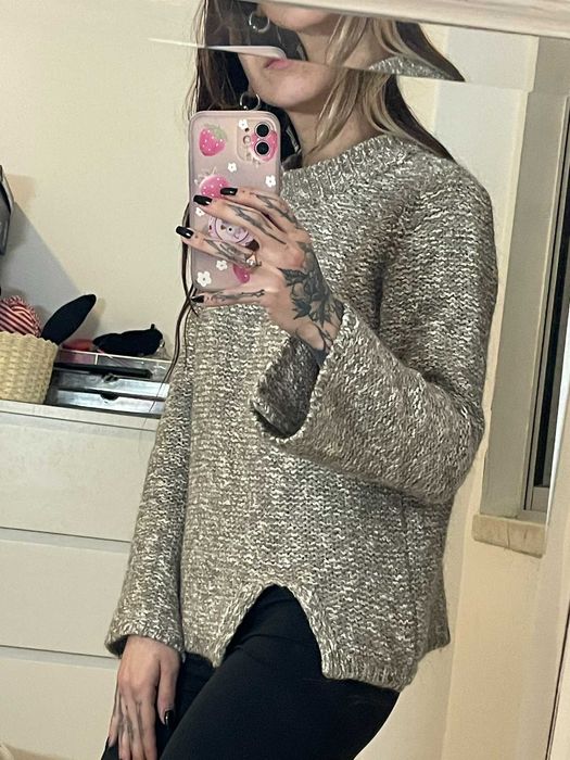 Camisola malha cinzenta