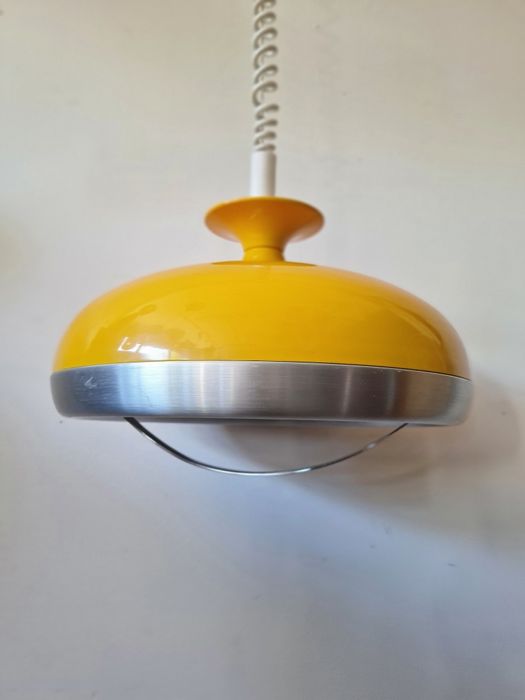 Lampa wisząca,żółta,space age,lata 70,vintage design,mid-century