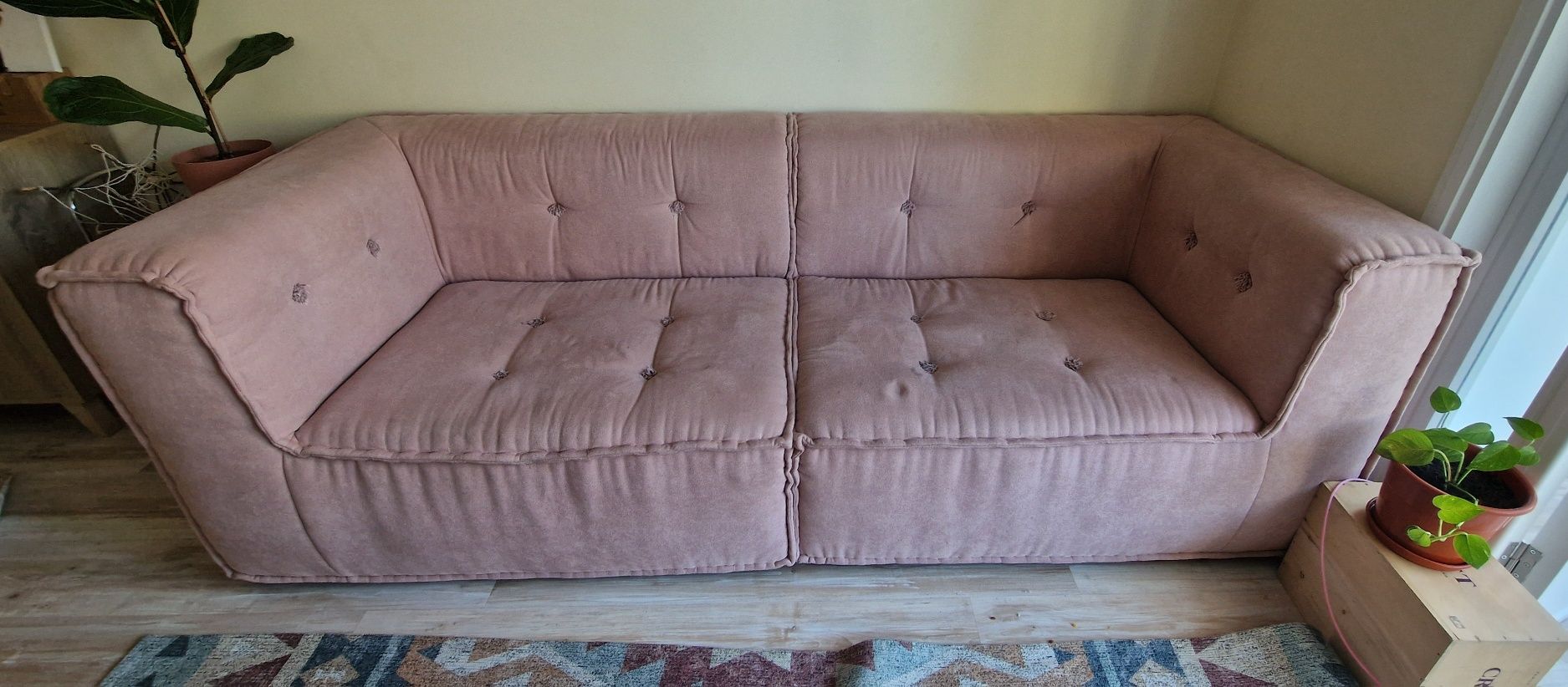 Sofa grande, rosa seco