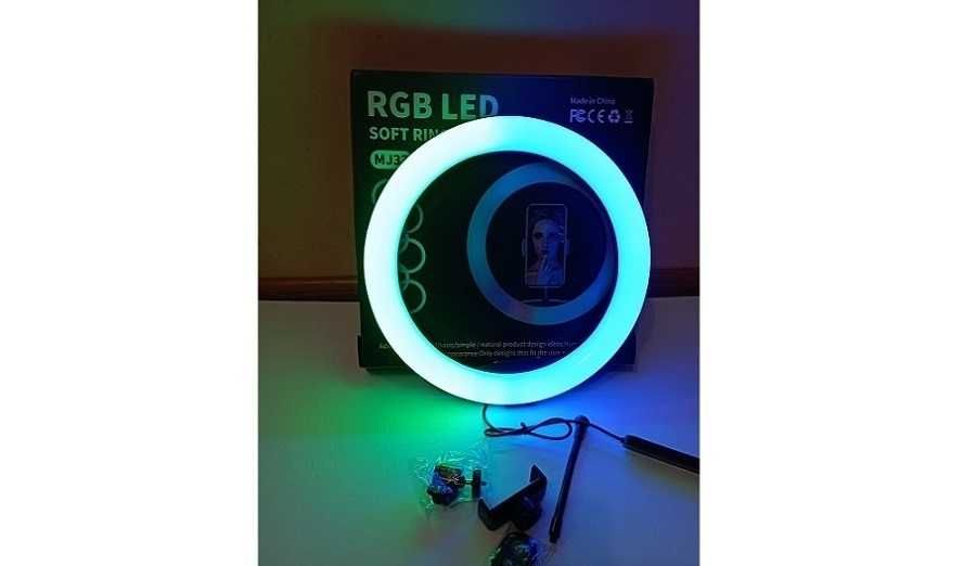 Кольцевая лампа LED RGB MJ26 33 см для селфи 15 цветов HR