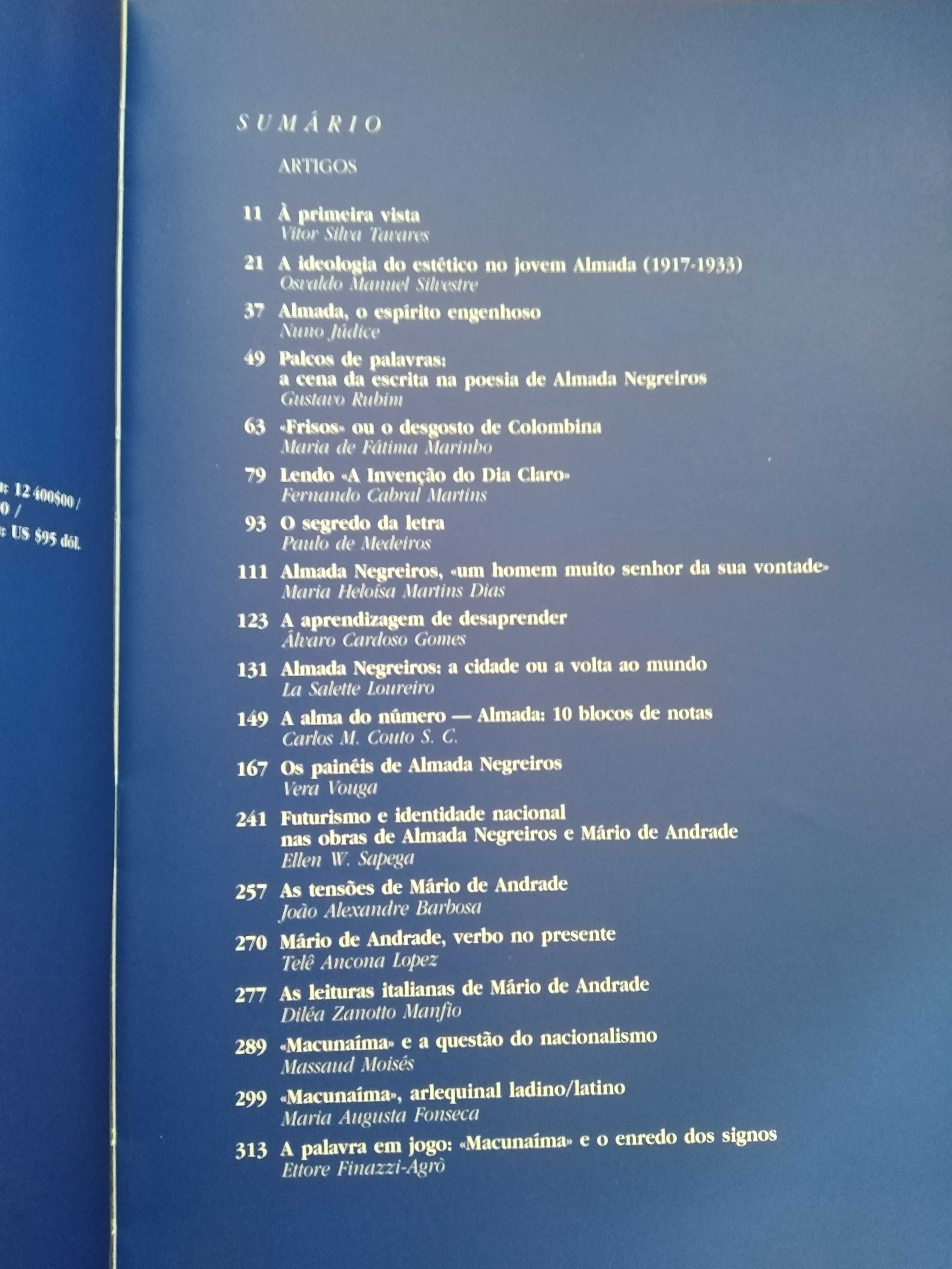 Colóquio/ Letras N.º 149/150 - Almada Negreiros / Mário de Andrade