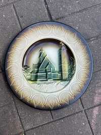 Obraz płaskorzeźba ceramiczna okrągły Karpacz Wang