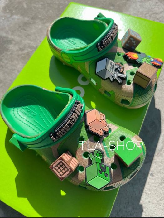 New! Сабо Classic Minecraft Crocs крокси для  хлопчиків