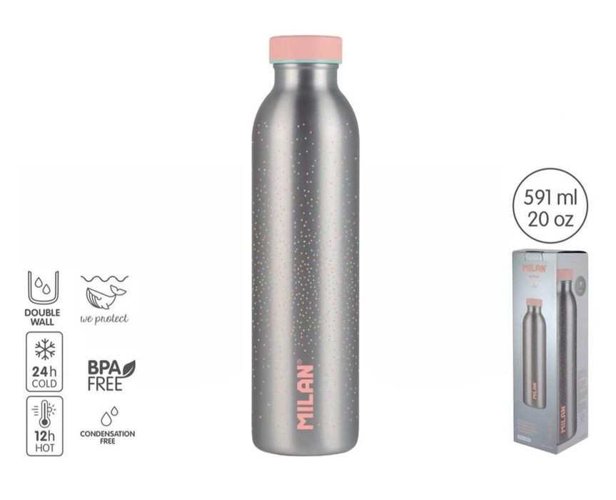 Butelka termiczna 591ml Silver MILAN MILAN pudełko,266x71x71 mm