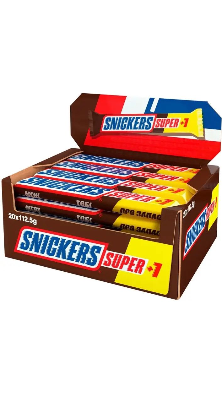 Упаковка батончиків Snickers Super 20 шт x 112.5 г