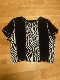 czarny top w zebre shein