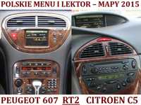 Peugeot 607 Citroen C5 RT2 Polskie menu Polski lektor Mapy 2015