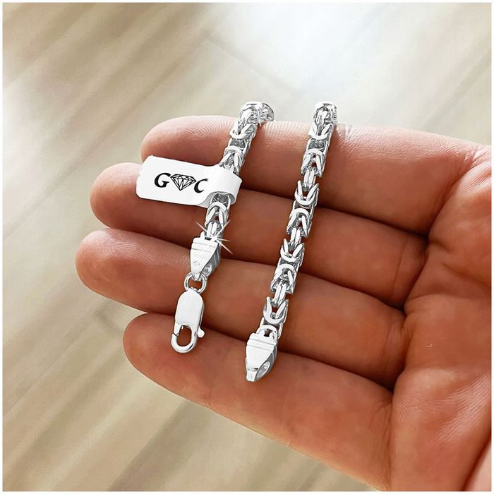 Gruba Srebrna Bransoletka Damska Splot Królewski 21cm/4,3mm Srebro Pr.