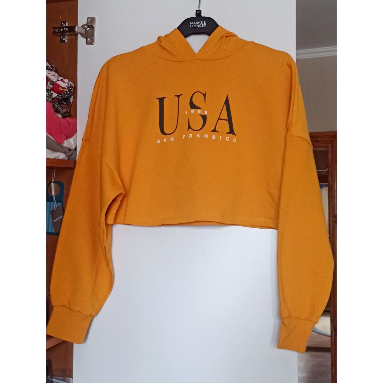 Помаранчеве худі з капюшоном H&M, S