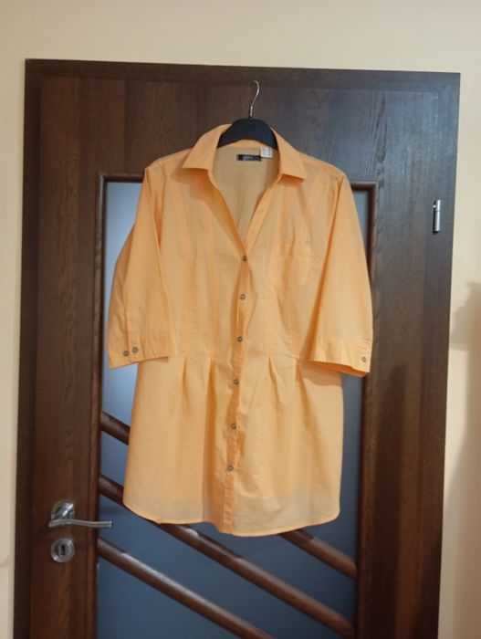 Koszula bawełniana tunika z rękawami na 3/4 Bonprix 44 XXL tunika