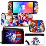 Naklejki na konsole Nintendo Switch OLED Super Mario Sonic Hedgehoge