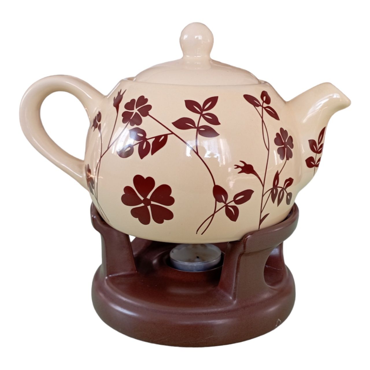 Dzbanek porcelanowy na kawę lub herbatę z podgrzewaczami