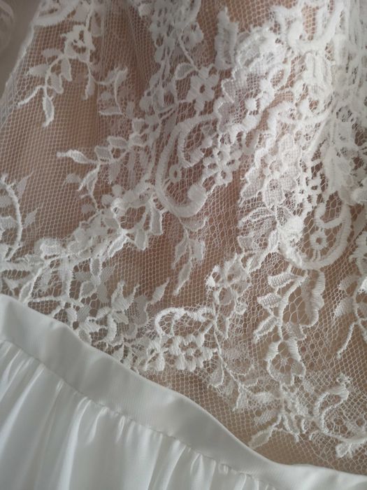 Suknia ślubna Pilar Hera inspirowana Aragonite L/XL koronka muślinowa