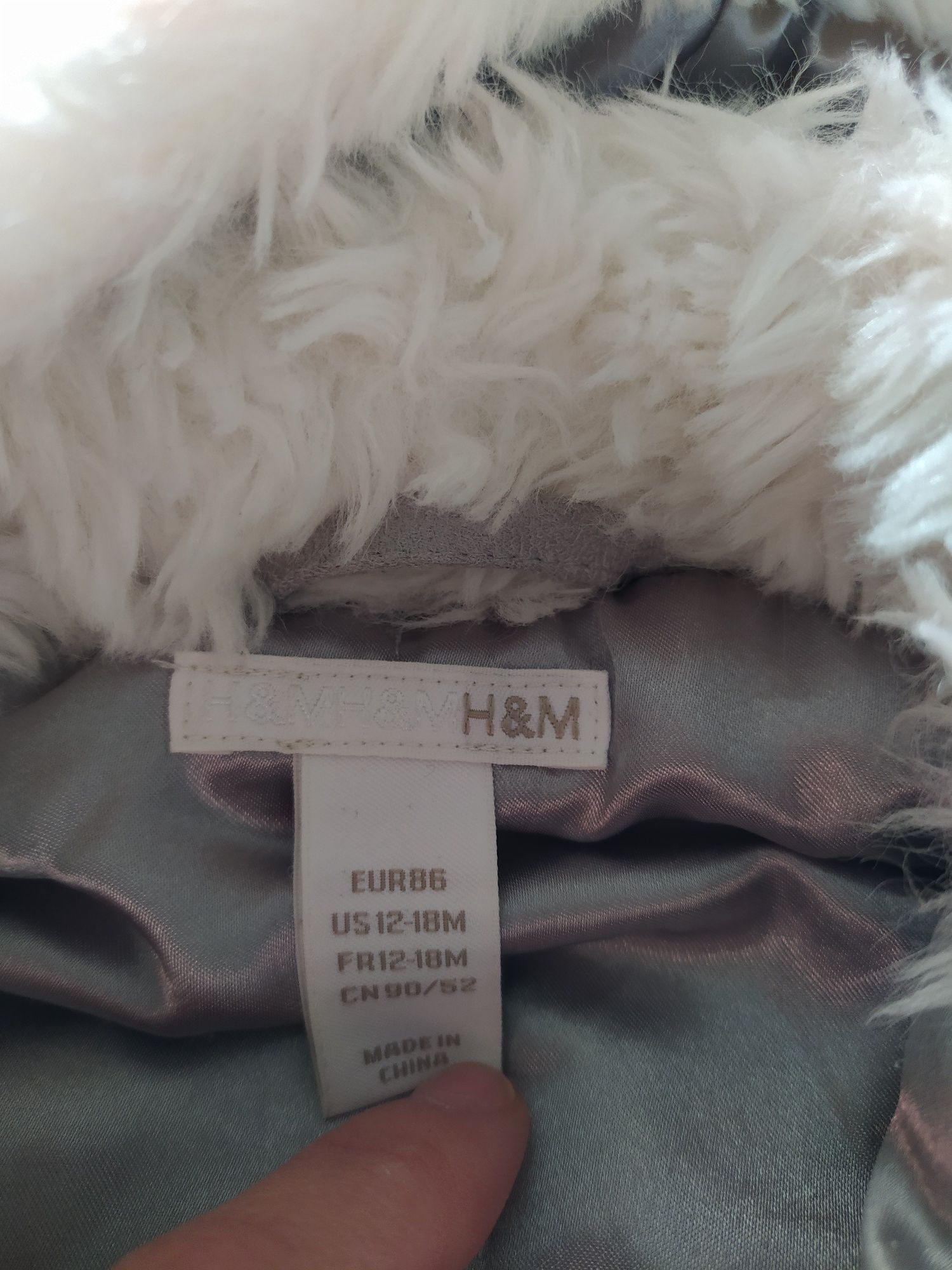 H&M Płaszczyk futerko rozm 86( 12-18 mc)