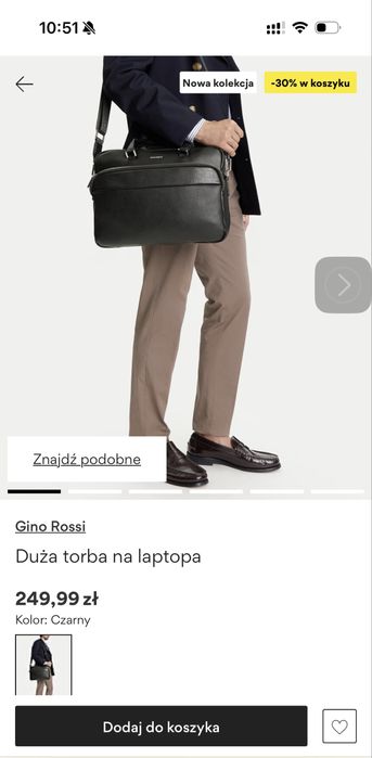 Nowa torba na laptop Gino Rossi czarna