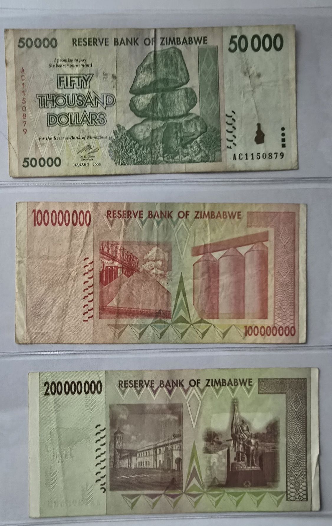 Zimbabwe 2008 banknoty
