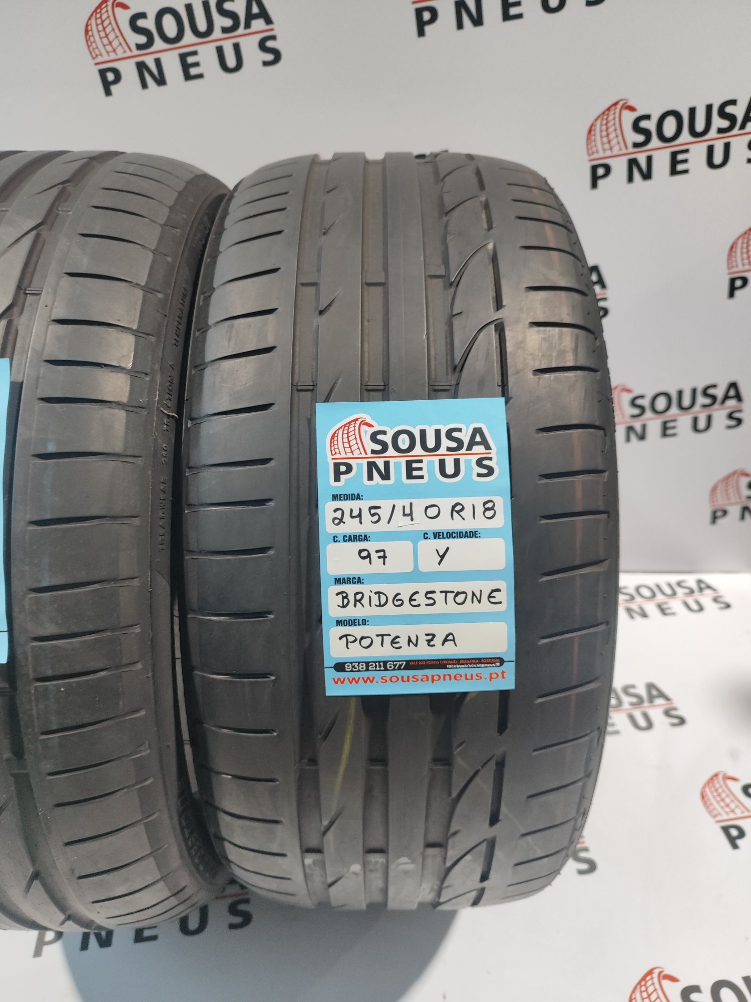 2 pneus semi novos 245-40R18 Bridgestone - Oferta dos portes