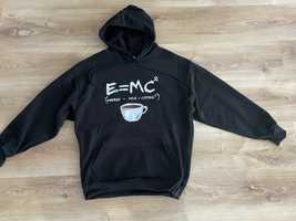 Zabawna bluza męska E = MC2 rozmiar M  czarna