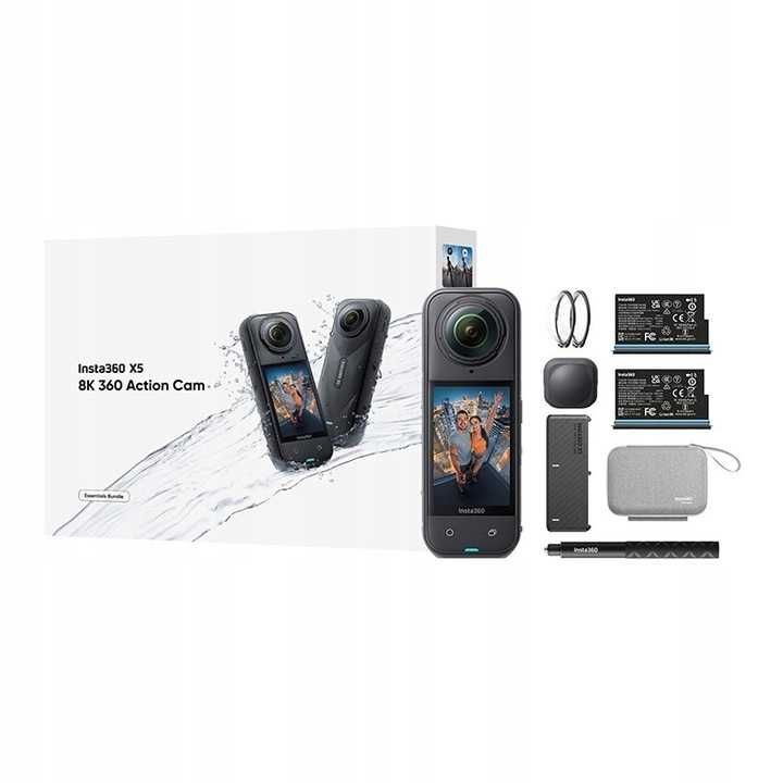 Kamera Insta360 X5 360° 8K Essentials Bundle HDR 185 min WiFi