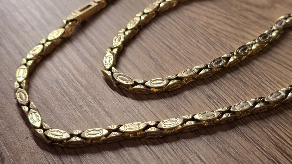 Łańcuszek Cartier łańcuch 100 gram pozłacany złotem 750 18 karat kajd