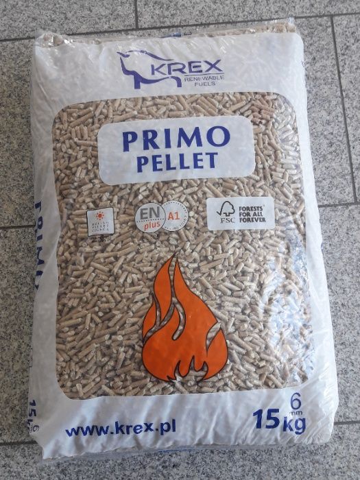 WYSOKOKALORYCZNY PELLET drzewny 34,50 zł -worek 15 kg.