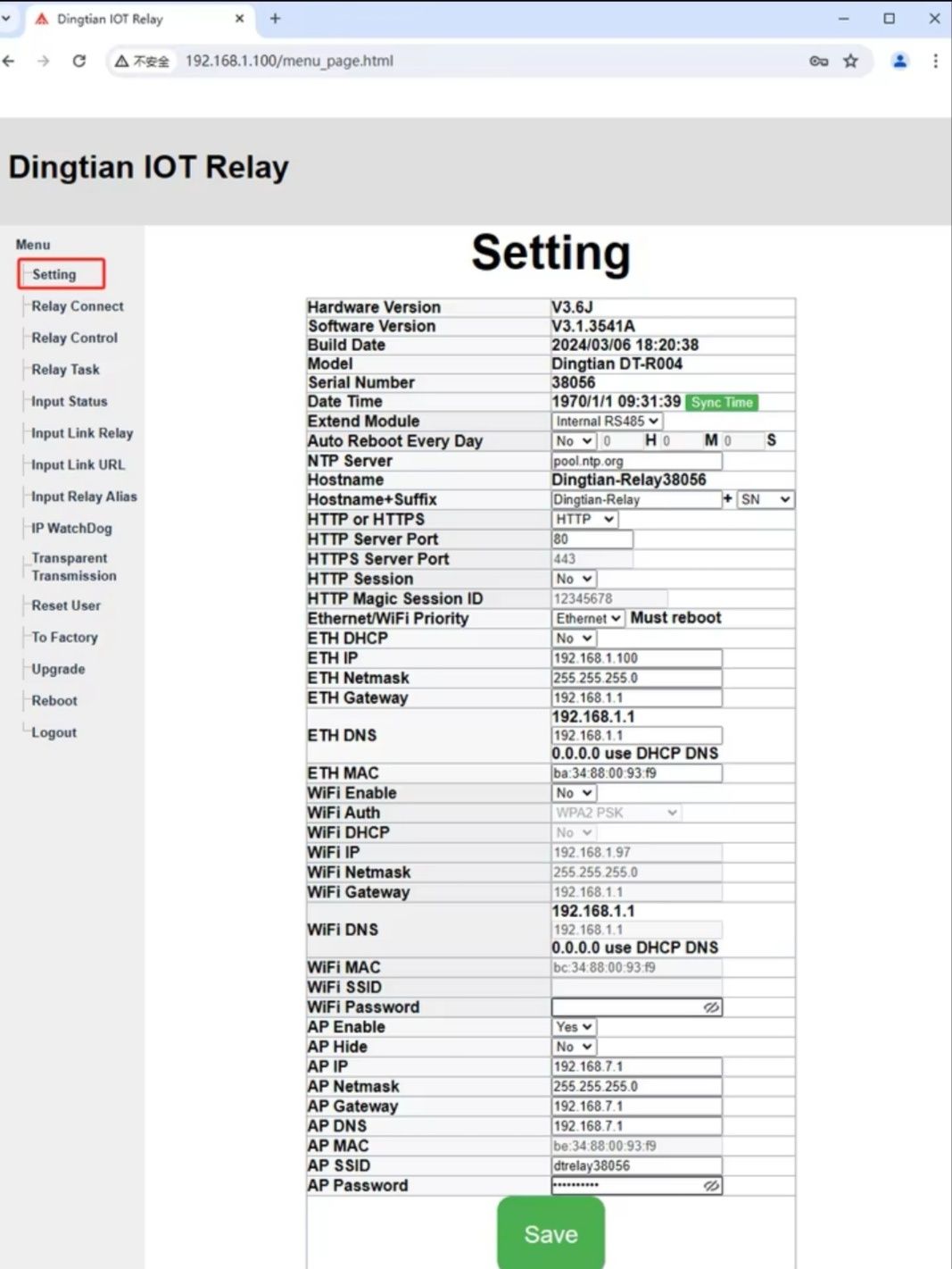 2 Relés ethernet e wi-fi Modbus, mqtt,TCP/udp,http,HTTPS.S,web