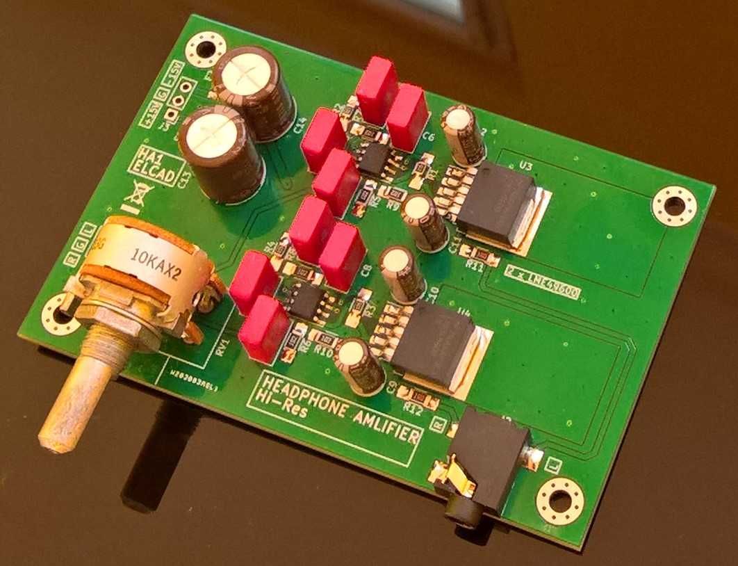 Płytka drukowana PCB do wzmacniacza słuchawkowego