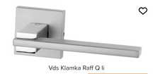4 szt klamki VDS RAFF Q II chrom/satyna + 2 szt.rozeta do WC z pokrętł