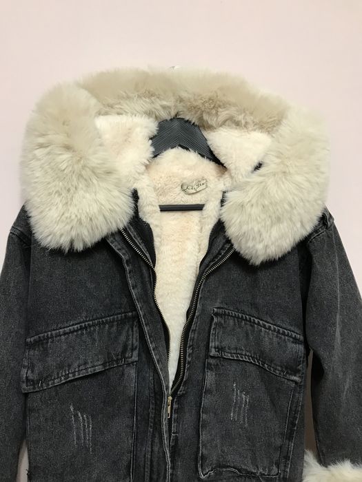 Джинсовая зимняя (2 в 1) фирменная курточка «Kids Star»