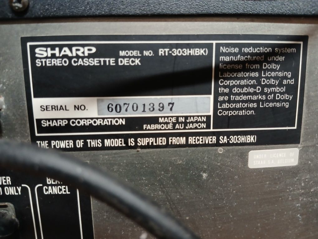 2 x części wieży audio  Sharp Amplituner SA-303H I Magnetofon RT-303H