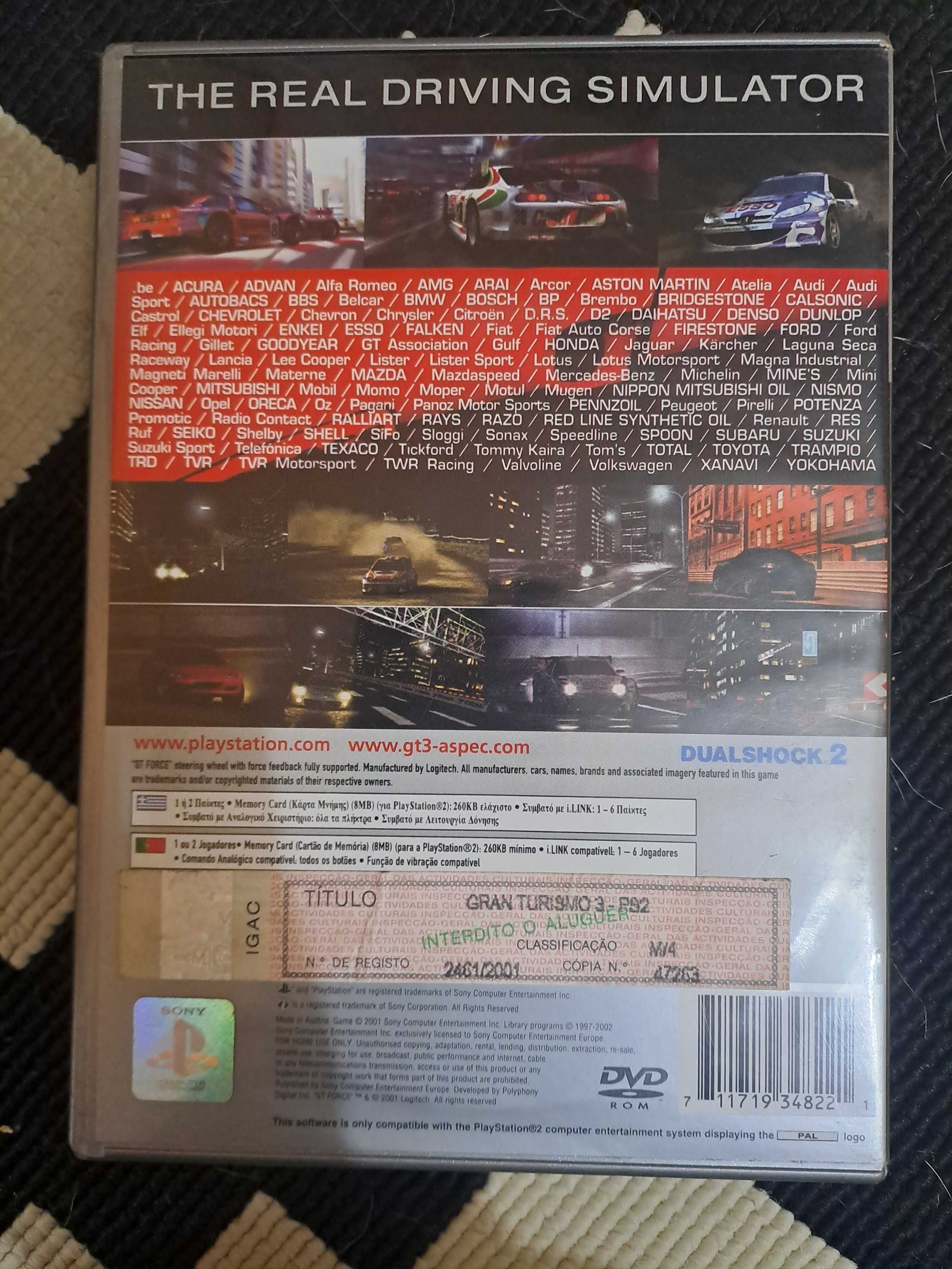 Jogo Playstation 2 " Gran Turismo 3"