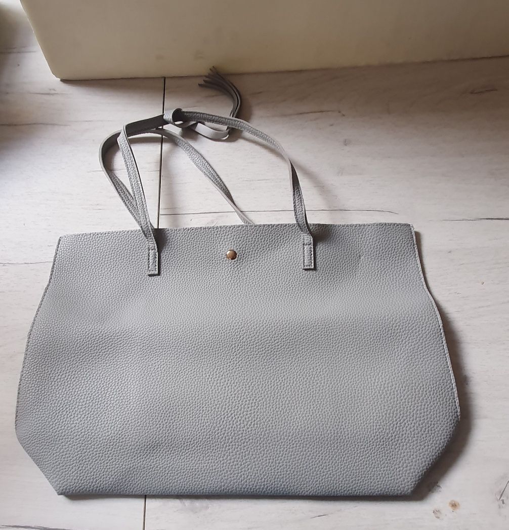Torba Shopper wakacyjna, matowa, szara